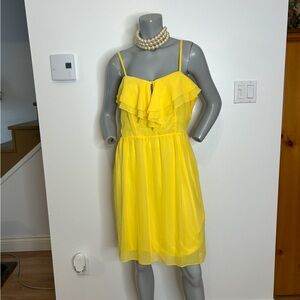 Beautiful Suzy Shier Lemon Yellow Ruffle Midi Dress❤️M